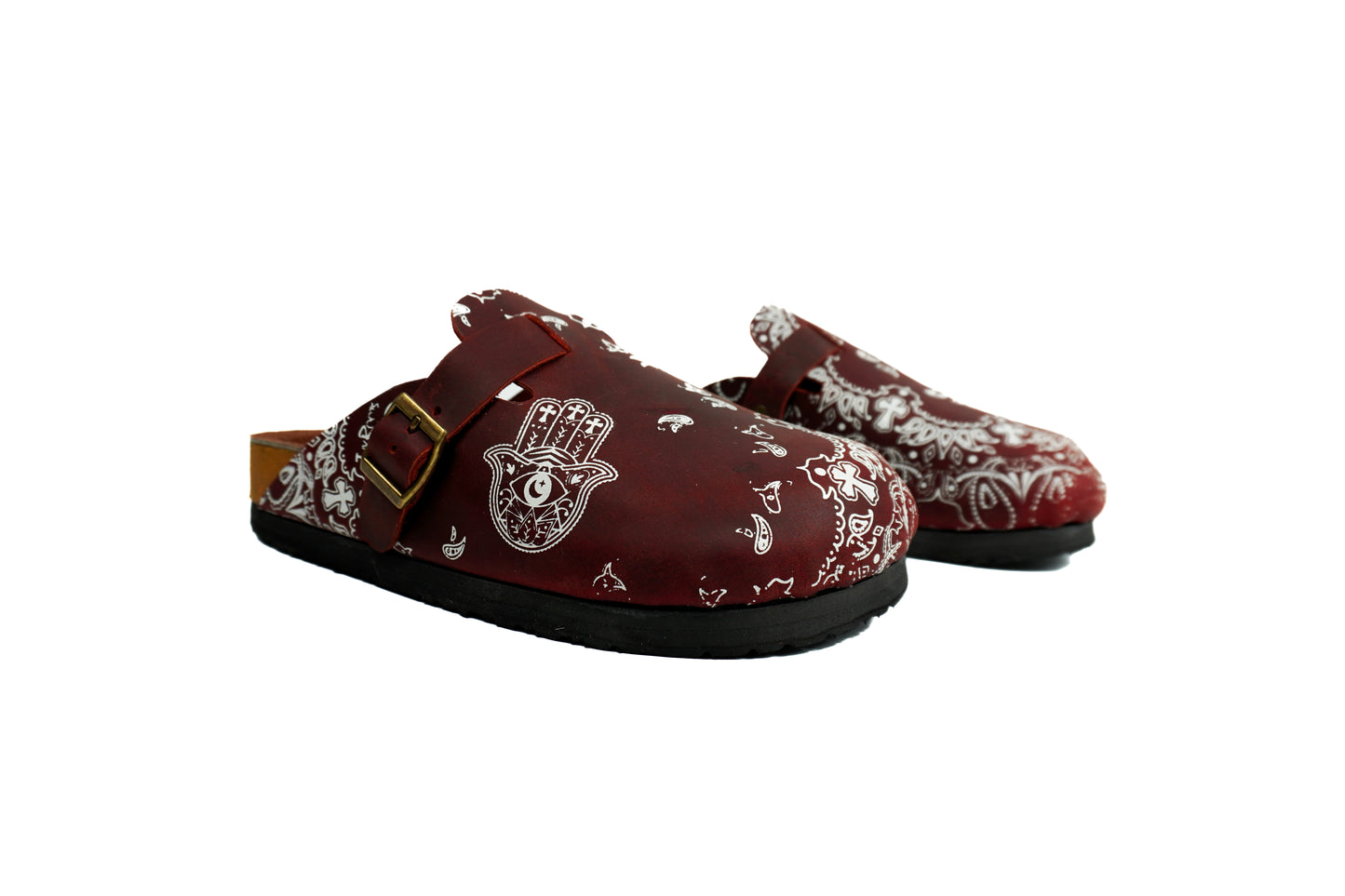 HAMSA PAISLEY MULES IN MAGMA