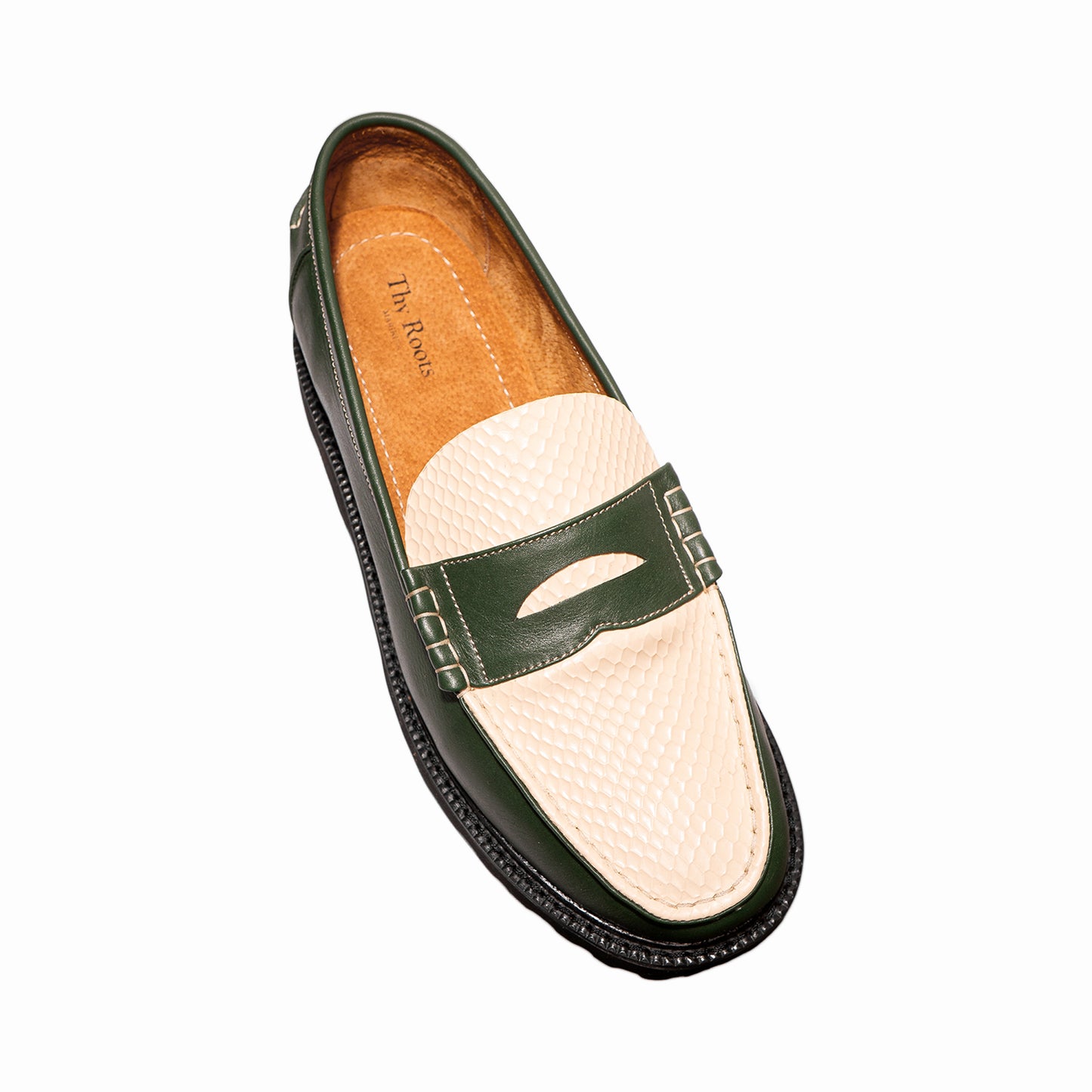 JADE LOAFERS - PYTHON SKIN IN EMERALD