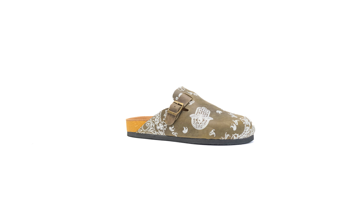 HAMSA PAISLEY MULES IN ONYX – Thy Roots