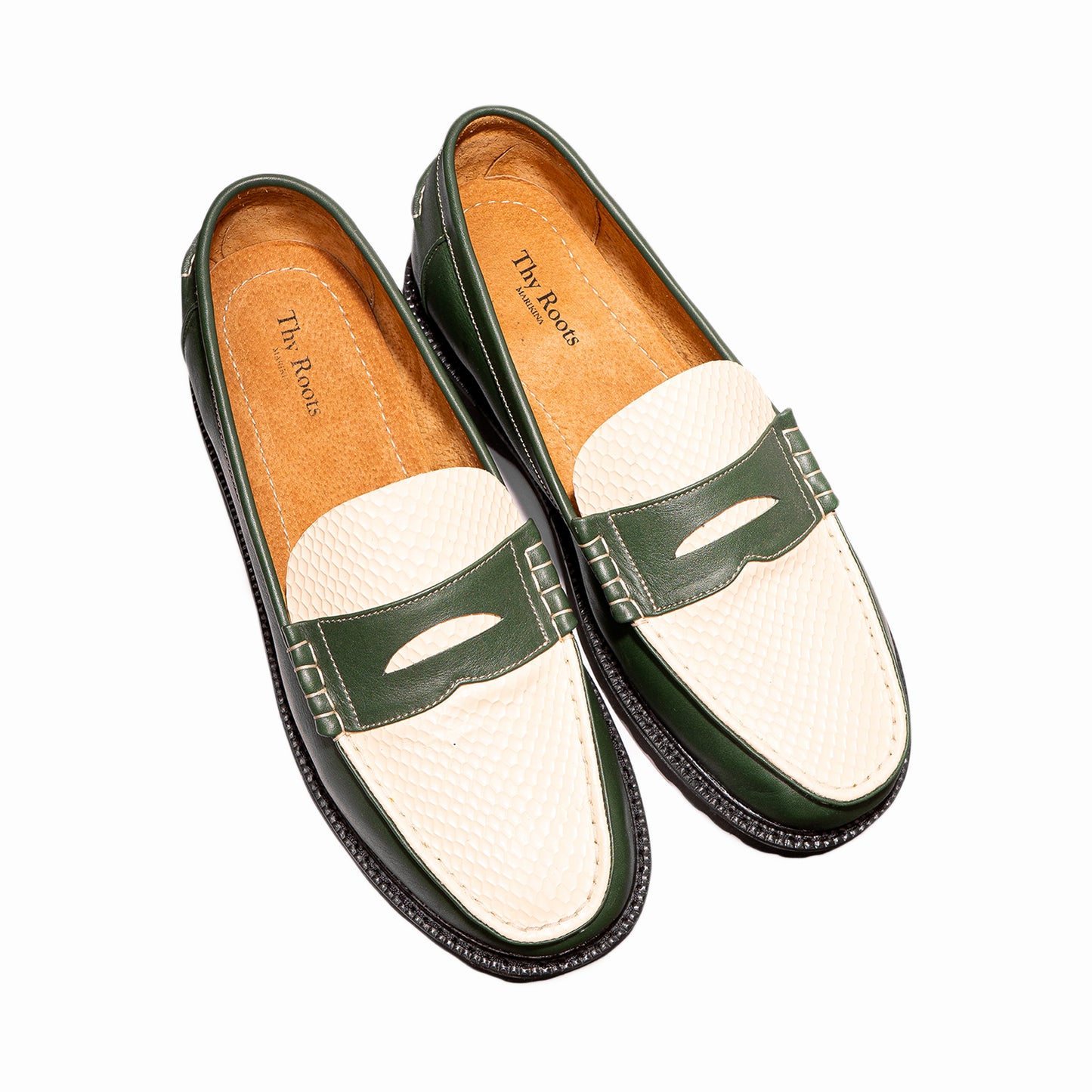 JADE LOAFERS - PYTHON SKIN IN EMERALD