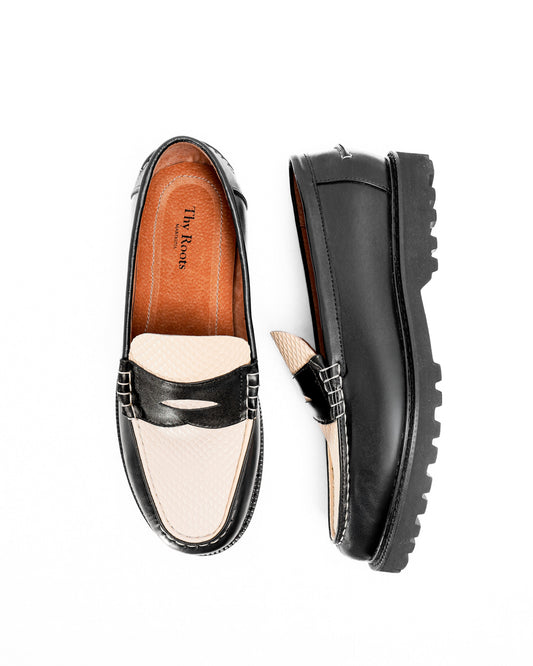 JADE LOAFERS - PYTHON SKIN IN BLACK